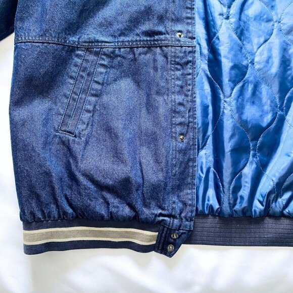 NWOT FRANK AND OAK DARK WASH DENIM BOMBER JACKET - XL - Picture 13 of 14